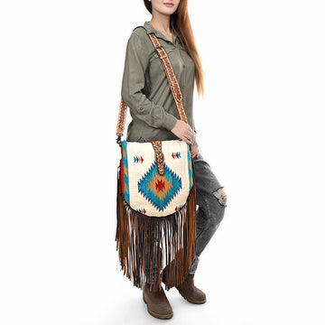 American Darling Crossbody Hand Tooled Saddle blanket Leather Western Women Bag Handbag Purse | Travel Bags College Casual